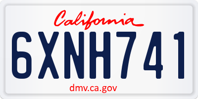 CA license plate 6XNH741