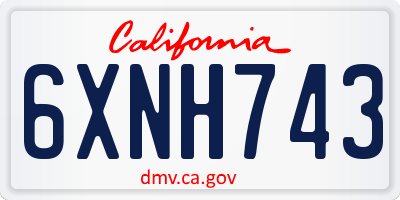CA license plate 6XNH743