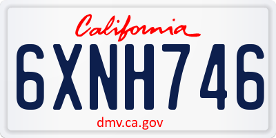 CA license plate 6XNH746