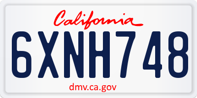 CA license plate 6XNH748