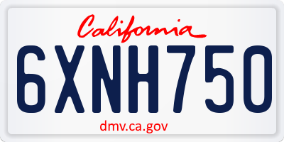 CA license plate 6XNH750
