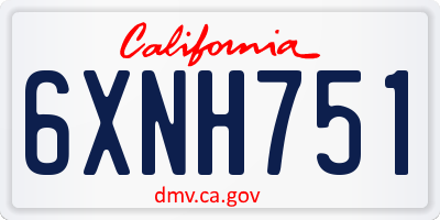 CA license plate 6XNH751