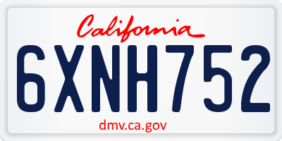 CA license plate 6XNH752