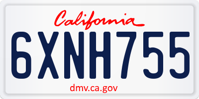 CA license plate 6XNH755