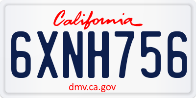 CA license plate 6XNH756