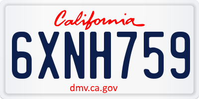 CA license plate 6XNH759