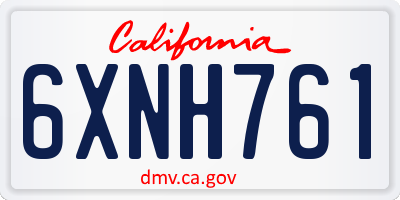 CA license plate 6XNH761