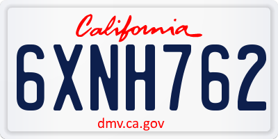 CA license plate 6XNH762