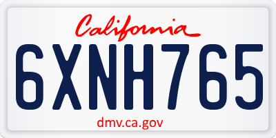 CA license plate 6XNH765