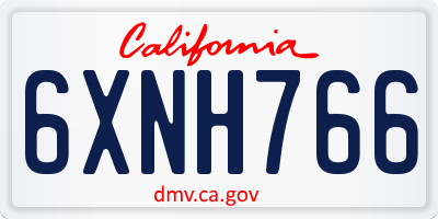 CA license plate 6XNH766