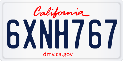 CA license plate 6XNH767
