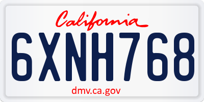 CA license plate 6XNH768