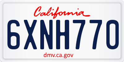 CA license plate 6XNH770