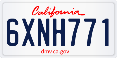 CA license plate 6XNH771