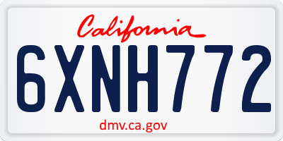 CA license plate 6XNH772