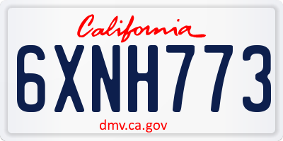 CA license plate 6XNH773