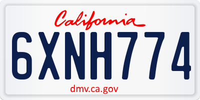 CA license plate 6XNH774