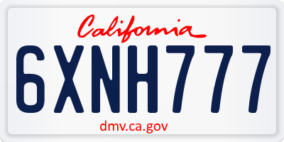 CA license plate 6XNH777