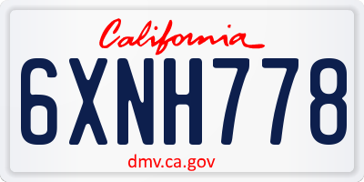 CA license plate 6XNH778