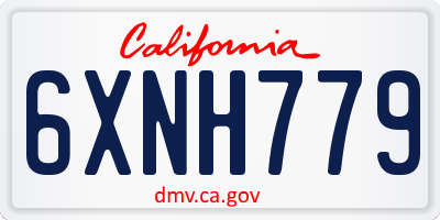 CA license plate 6XNH779