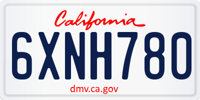 CA license plate 6XNH780