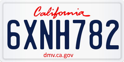 CA license plate 6XNH782
