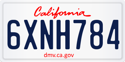 CA license plate 6XNH784