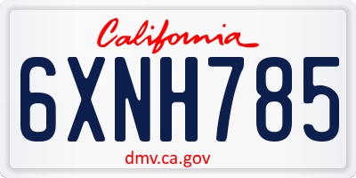 CA license plate 6XNH785