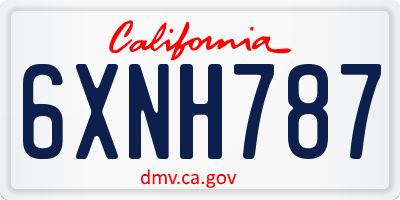 CA license plate 6XNH787