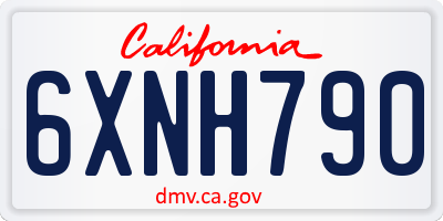 CA license plate 6XNH790