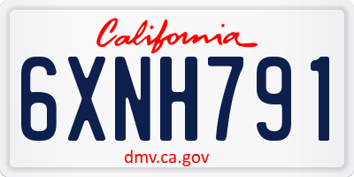 CA license plate 6XNH791