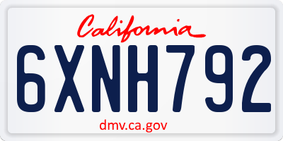 CA license plate 6XNH792