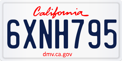 CA license plate 6XNH795
