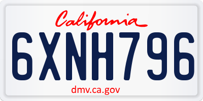 CA license plate 6XNH796