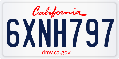 CA license plate 6XNH797