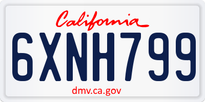 CA license plate 6XNH799
