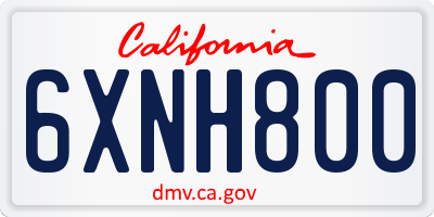 CA license plate 6XNH800