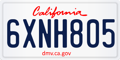 CA license plate 6XNH805