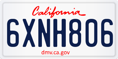 CA license plate 6XNH806