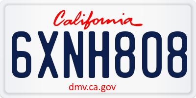 CA license plate 6XNH808