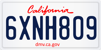 CA license plate 6XNH809