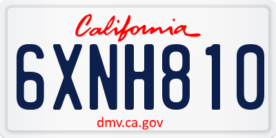 CA license plate 6XNH810