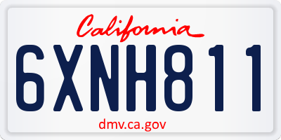 CA license plate 6XNH811