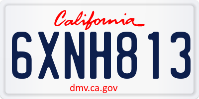 CA license plate 6XNH813