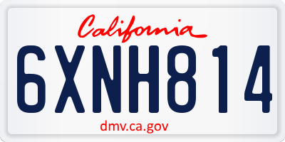 CA license plate 6XNH814