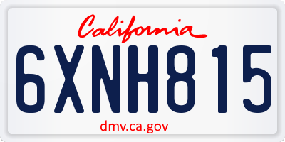 CA license plate 6XNH815