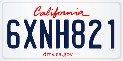 CA license plate 6XNH821