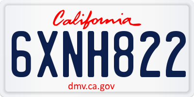 CA license plate 6XNH822