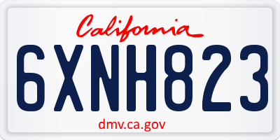CA license plate 6XNH823
