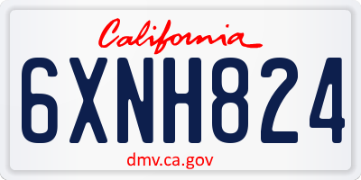 CA license plate 6XNH824